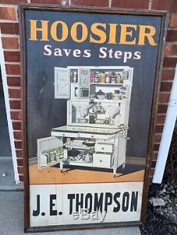 RARE ANTIQUE 1927 Vintage Hoosier Tin Kitchen Cabinet sign
