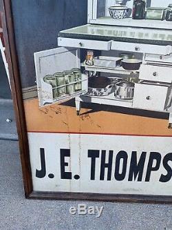 RARE ANTIQUE 1927 Vintage Hoosier Tin Kitchen Cabinet sign