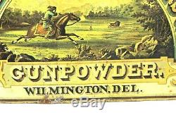 RARE E. I. Du Pont De Nemours & Co. Gunpowder Tin SIGN Wilmington, Del