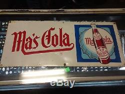 RARE HTF Vintage MA's COLA Tin Embossed Advertising Bottle Sign coke pepsi mt
