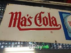 RARE HTF Vintage MA's COLA Tin Embossed Advertising Bottle Sign coke pepsi mt