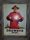 Rare Large Vintage Drewry's Tin Advertising Sign 1960's
