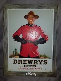 RARE LARGE Vintage Drewry's Tin Advertising Sign 1960's