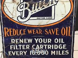 RARE ORIGINAL Early BUICK AC OIL FILTER Tin Tacker Sign GaS OiL Vintage OLD WOW