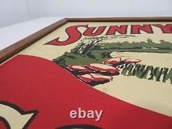 RARE ORIGINAL Vintage SUNNY BROOK COFFEE METAL SIGN Cafe Art Advertising Tin