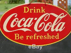 RARE Original Vintage 1959 Coca Cola Canadian Tin Menu Board Sign EX Condition