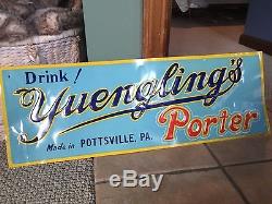 RARE Original Vintage Embossed Tin Yuengling's Porter Beer Bar Advertising Sign