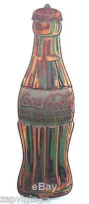 RARE Original Vtg Large 1933 Die Cut Tin Coca Cola Bottle Sign