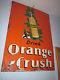 Rare Vintage Original 1930s Embossed Orange Crush Crushy Soda Tin Ad Sign