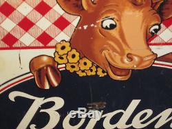 Rare Vintage Original 1940s Elsie The Cow Bordons Dairy Milk Tin Metal Sign