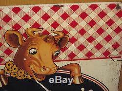 Rare Vintage Original 1940s Elsie The Cow Bordons Dairy Milk Tin Metal Sign