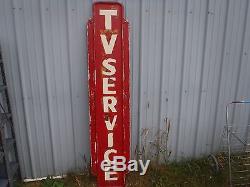 Rare Vintage Tv Service Metal Sign, Tin Sign