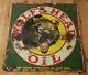 Rare Vtg Early Original Wolf's Head Oil Tin Sign Wolverine Lubricants New York