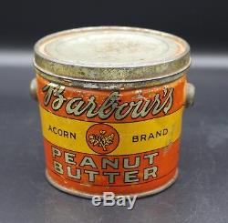 RARE Vintage 1920's Barbour's Peanut Butter (1 lb.) Tin Can Saint John, NB