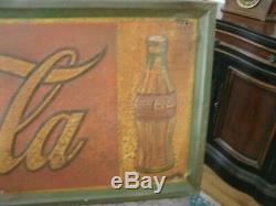RARE Vintage 1930's Drink COCA COLA Coke Tin Advertising Sign