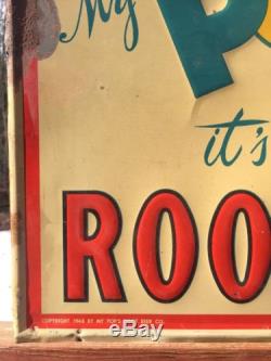 RARE Vintage 1948 Drink My POP'S It's Tops In ROOT BEER Tin Advertising Sign