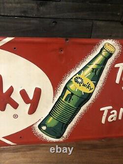 RARE Vintage 1950s Quiky Soda Advertising Tin Metal Sign