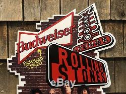 RARE Vintage 1994 Budweiser Beer Rolling Stones Voodoo Lounge Die Cut Tin Sign