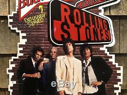RARE Vintage 1994 Budweiser Beer Rolling Stones Voodoo Lounge Die Cut Tin Sign