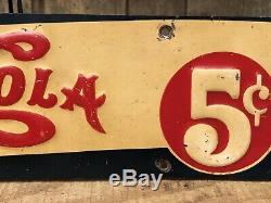 RARE Vintage 40s PEPSI COLA Coke Double Dot Keystone Cops Tin Embossed Sign