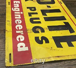 RARE Vintage AUTO-LITE SPARK PLUGS Ignition Engineered Collectible Tin Sign