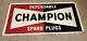 Rare Vintage Champion Spark Plug Old Gas Station Tin Sign Double Sided Gas Oil