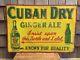 Rare Vintage Cuban Dry Ginger Ale Soda Beverage Tin Embossed Stout Sign Co