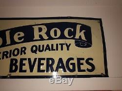 RARE Vintage Call For Cobble Rock Superior Quality Beverages Embossed Tin Sign