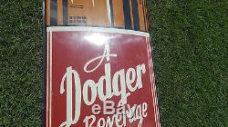 RARE Vintage Dodger Soda Bottle Tin Sign Not Porcelain Crush Coca Cola BIG SIGN