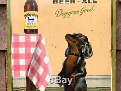 RARE Vintage FRANKENMUTH Beer Ale Dog Gone Good American Art Works Tin Sign