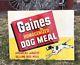 Rare Vintage Gaines Homogenized Dog Meal Food Advertising Store Tin Sign