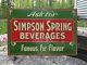 Rare Vintage Simpson Spring Beverages Country Store Tin Embossed Sign 19x13