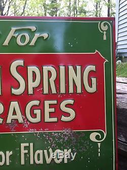 RARE Vintage SIMPSON SPRING Beverages Country Store Tin Embossed Sign 19x13