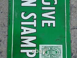RARE Vintage S&H We Give Green Stamps Sperry & Hutchinson Tin Metal Sign