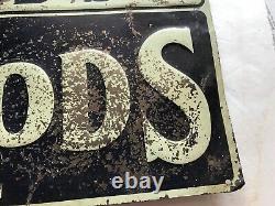 R. O. FILES, BIG DRY GOODS STORE Vintage Embossed Tin Sign, Fairfield