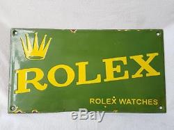 Rare 1940's Old Vintage Rolex Watches Porcelain Enamel Sign Board, Collectible