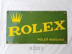 Rare 1940's Old Vintage Rolex Watches Porcelain Enamel Sign Board, Collectible