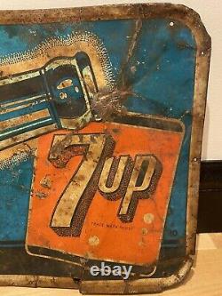 Rare 7up Tin Sign Original Vintage Antique 40s 1040s