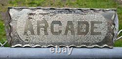 Rare Antique Arcade Reverse On Glass Foil Cut Scalloped Edge Sign ROG Tin Frame