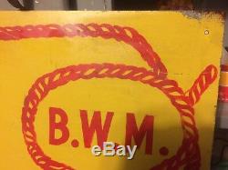 Rare Best Western Motel Sign 1950's Handpainted Tin Vintage Tin Sign Reflective