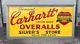 Rare Carhartt Overalls Tin Advertising Sign Vintage Jeans Denim Union Made