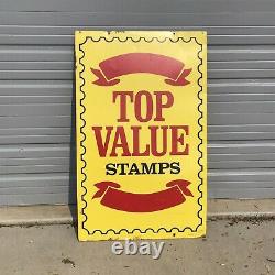 Rare Extra Large Vintage Top Value Stamps Sign Donasco Produced 1950 Thru 69 Tin