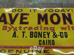 Rare JI CASE Boney Cairo Embossed Tin Tacker Signs Farm Tractor Plow Vintage Old
