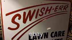 Rare Large Vintage Swisher Lawn Care Products Metal Hanging Sign. Excellent