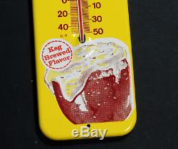 Rare NOS authentic 1960s-70s vtg MASON'S Root Beer Tin THERMOMETER Sign Soda Pop