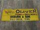 Rare Oliver Fall Creek Tn Embossed Tin Tacker Sign Farm Tractor Plow Vintage Old