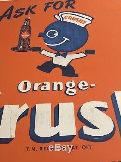 Rare Original Orange Crush Tin Sign. Large sign old, vintage Crushy