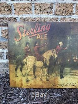 Rare Pre Prohibition Sterling Beer Tin Litho Vintage Sign Evansville Indiana