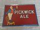 Rare Vintage 1940s Pickwick Ale Beer Tin Advertising Sign Coshocton, Oh Mint