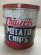 Rare Vintage 1950's Chipzels Potato Chips 3 Lb Tin Sign Advertisment